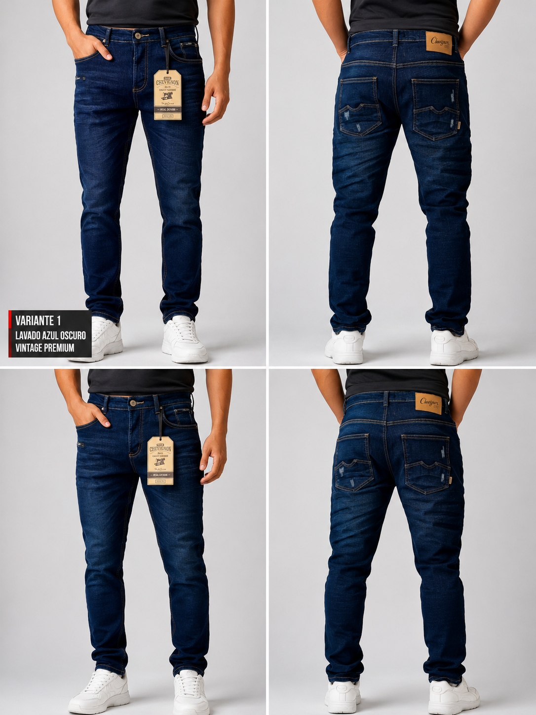 Jean Chevignon skinny azul oscuro para hombre - Monarca Jeans